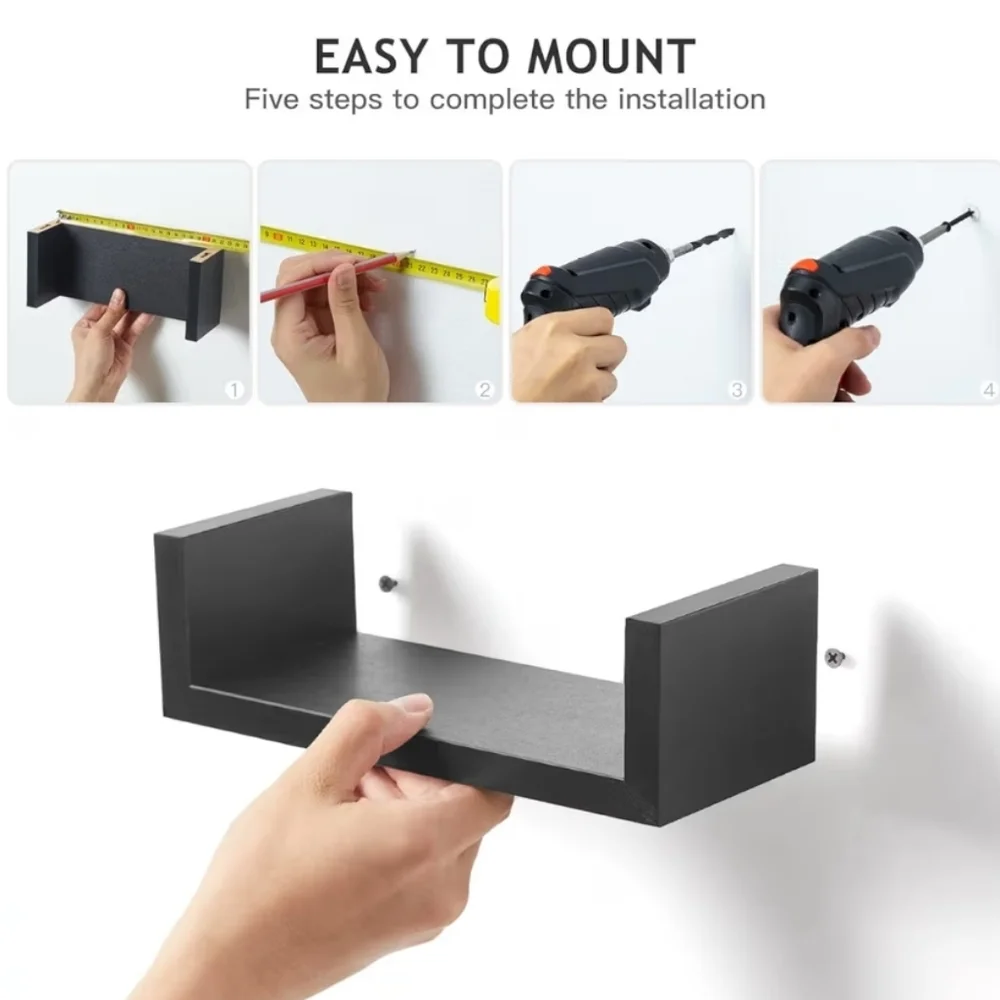 3 Pc Modern Shelf Set - Black